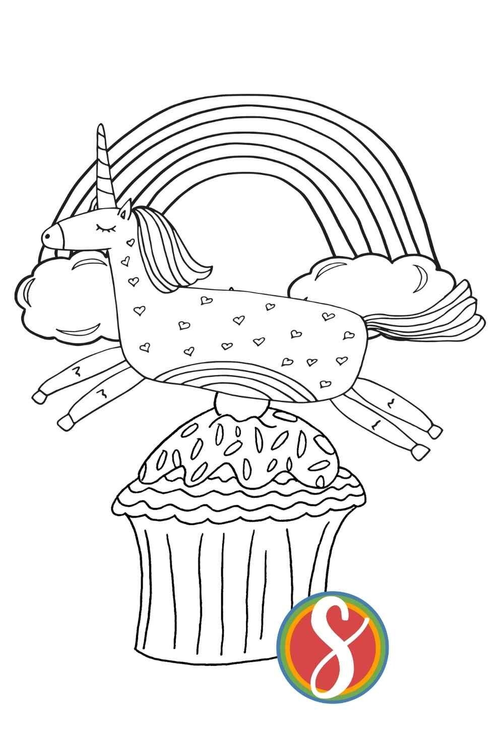 Free Cupcake Coloring Pages Stevie Doodles