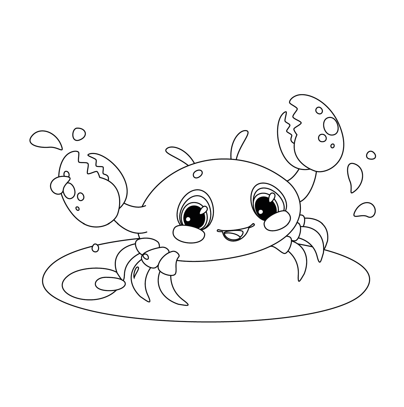 Cute Crab Coloring Pages