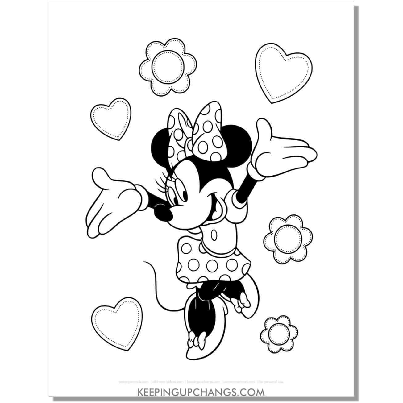 Minnie Mouse Valentine's Day Coloring Pages