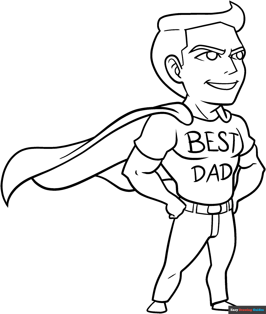 Superhero Dad Coloring Pages