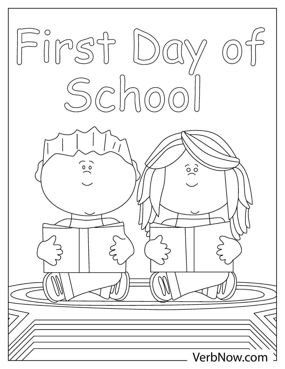 Free FIRST DAY OF SCHOOL Coloring Pages For Download Printable PDF 