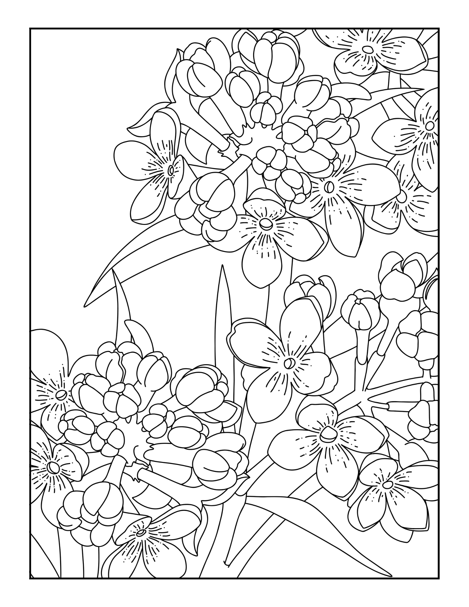 Pretty Flower Coloring Pages Printable