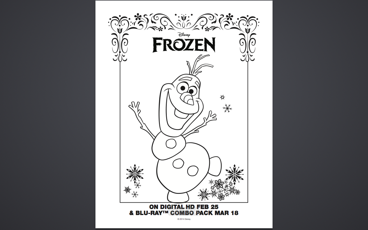 Frozen Black And White Coloring Pages