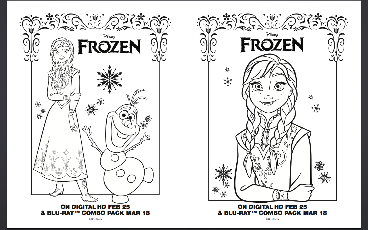 Free FROZEN Coloring Pages And Activity Sheet Printables Classy Mommy