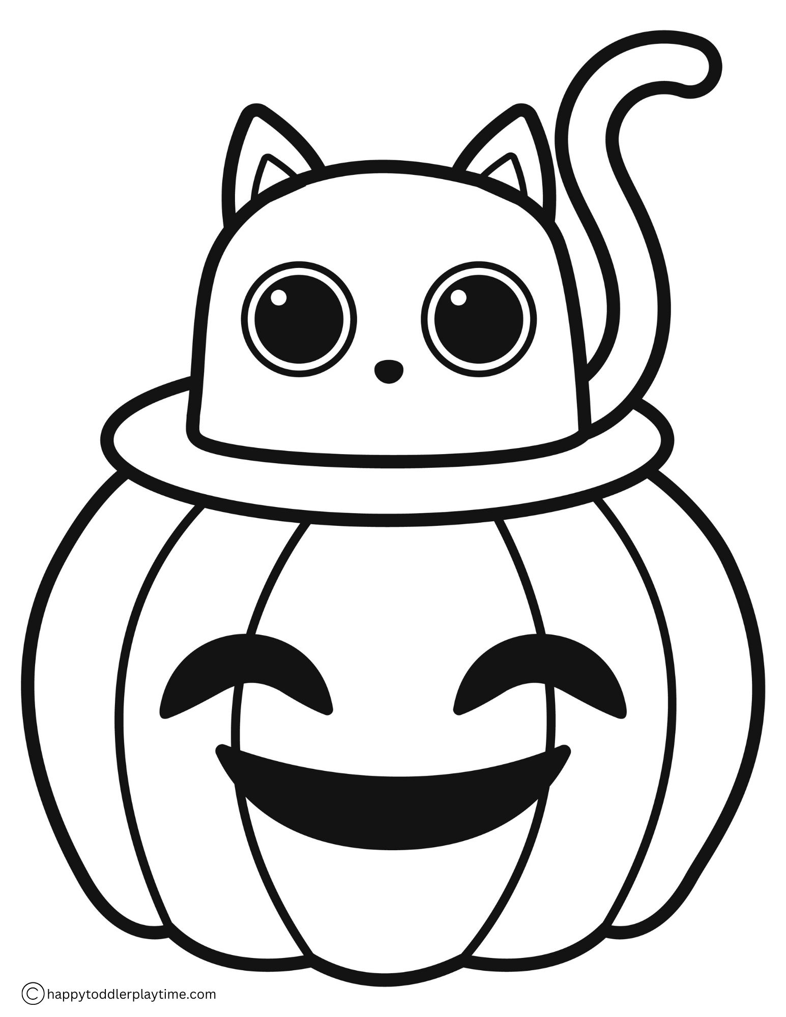 Free Halloween Cat Coloring Pages Happy Toddler Playtime
