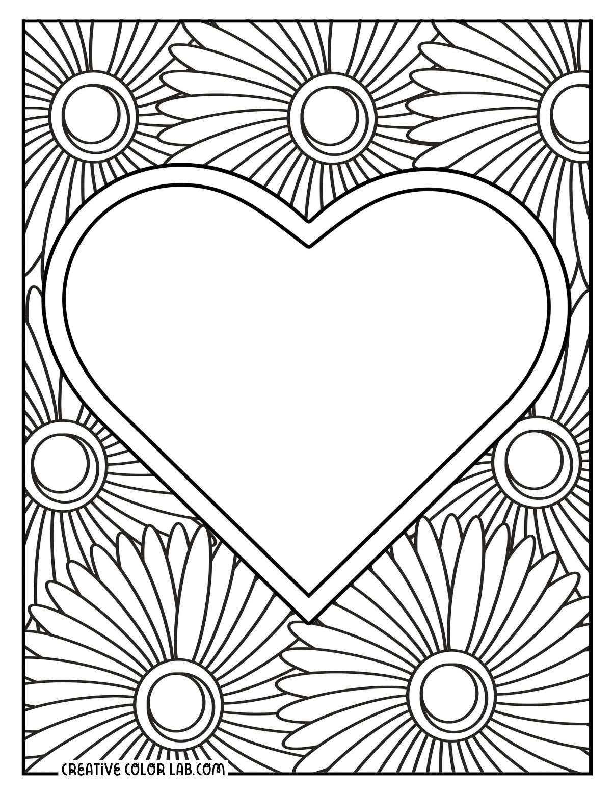 Free Heart Coloring Pages Printable PDFs