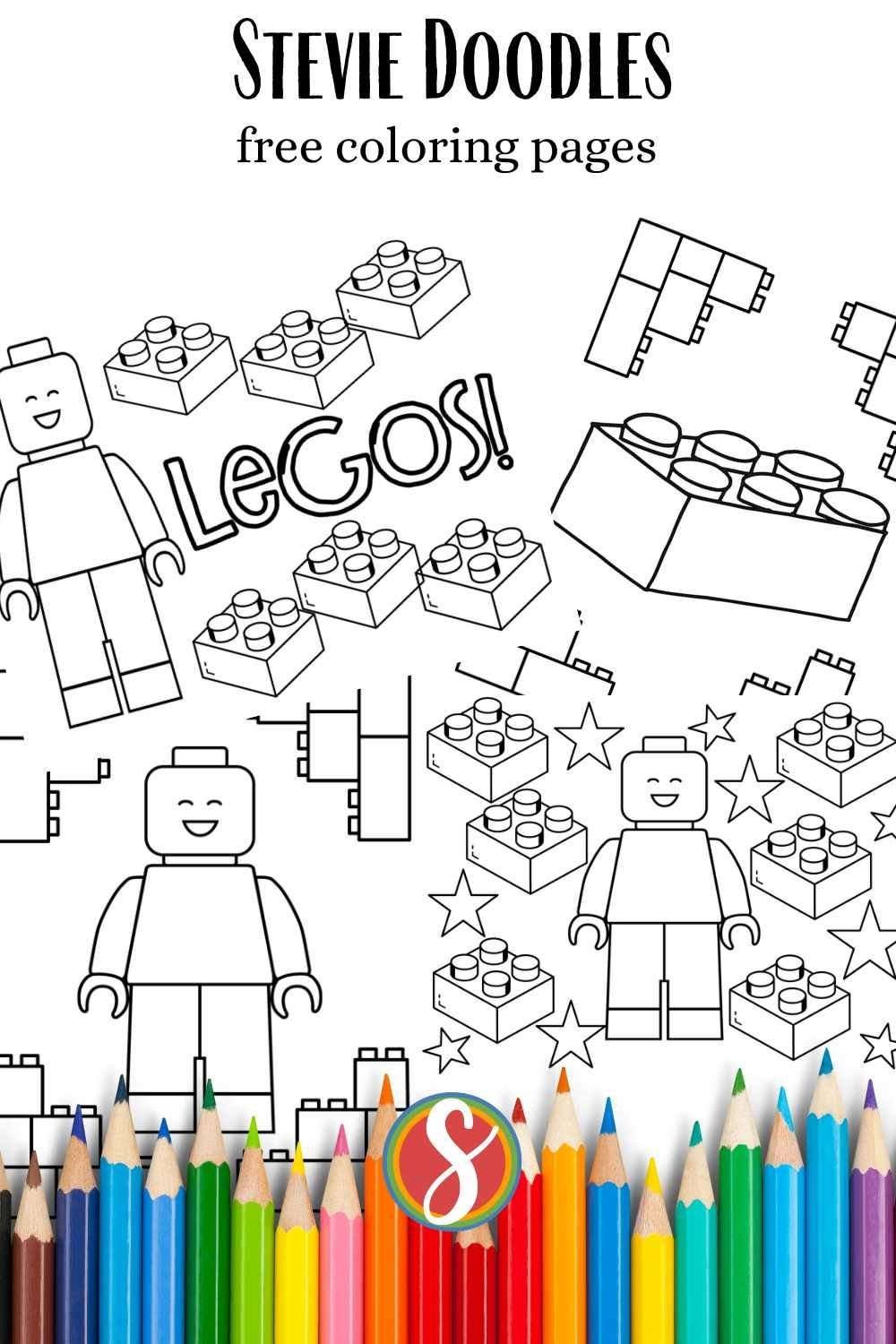 Free Lego Coloring Pages Stevie Doodles