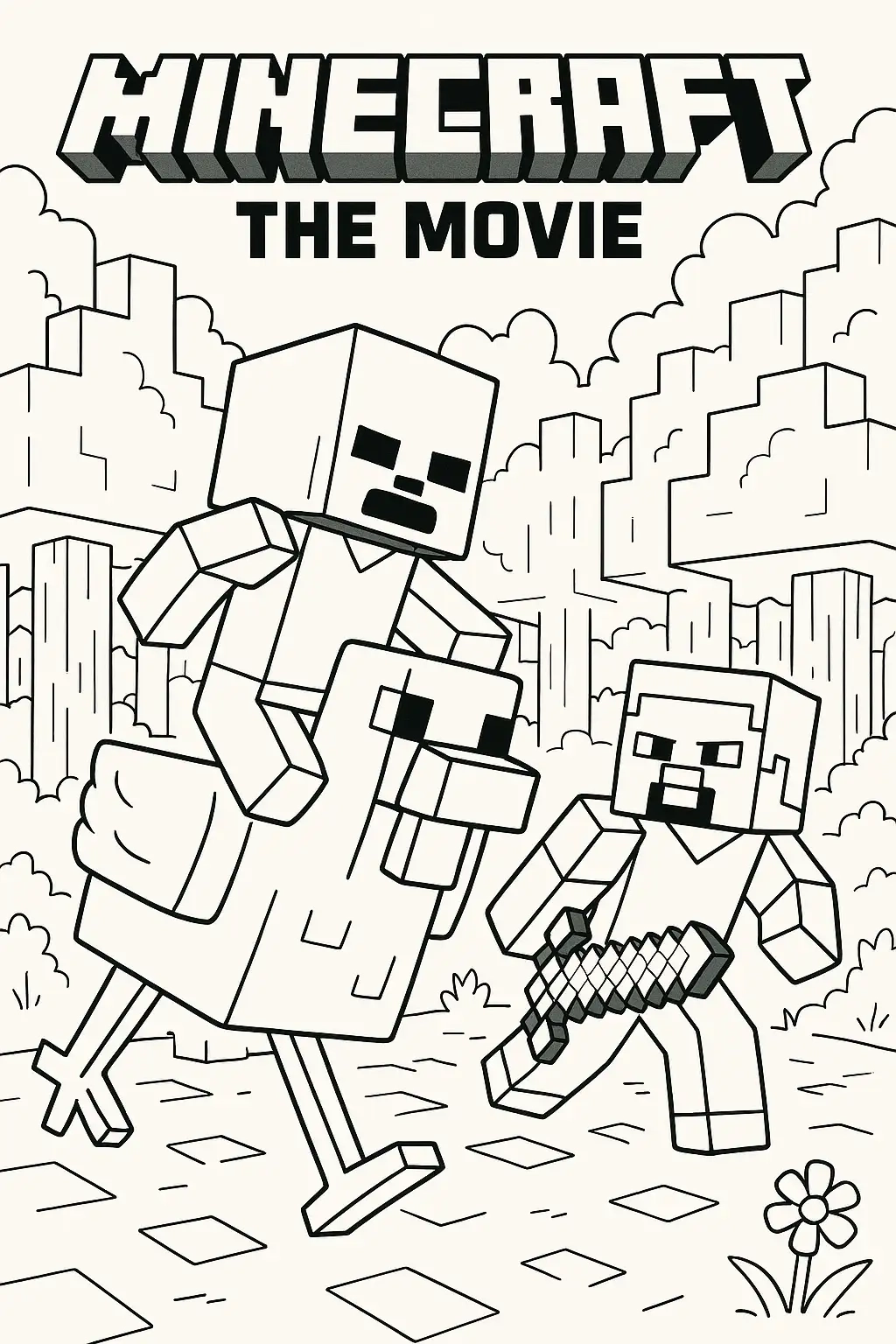 Free Minecraft Movie Coloring Pages Generator 16 Minecraft Movie Coloring Pages To Download