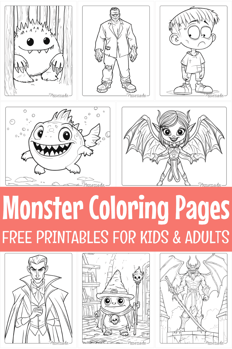 Printable Kids Monster Coloring Pages