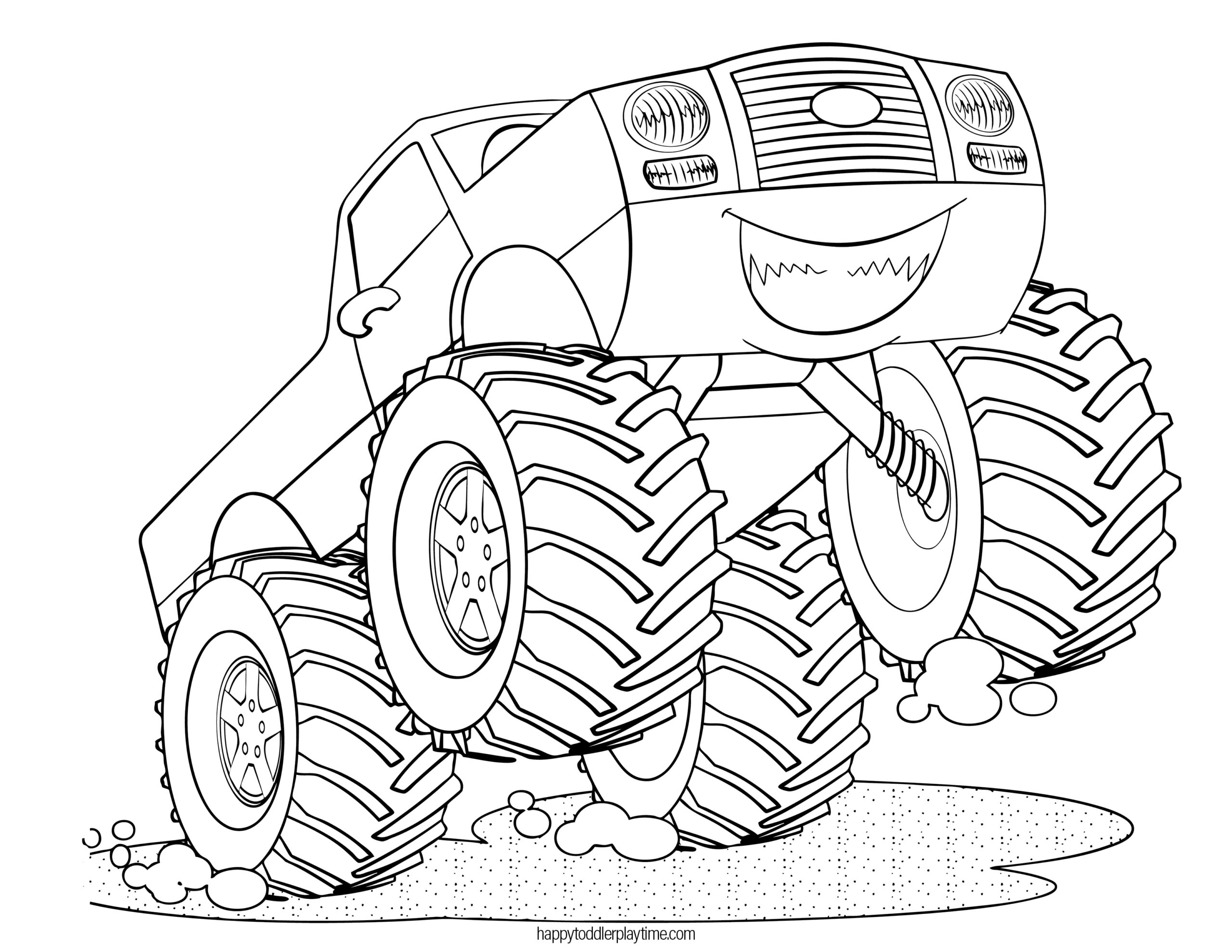 Free Monster Truck Coloring Pages For Kids Happy Toddler Playtime