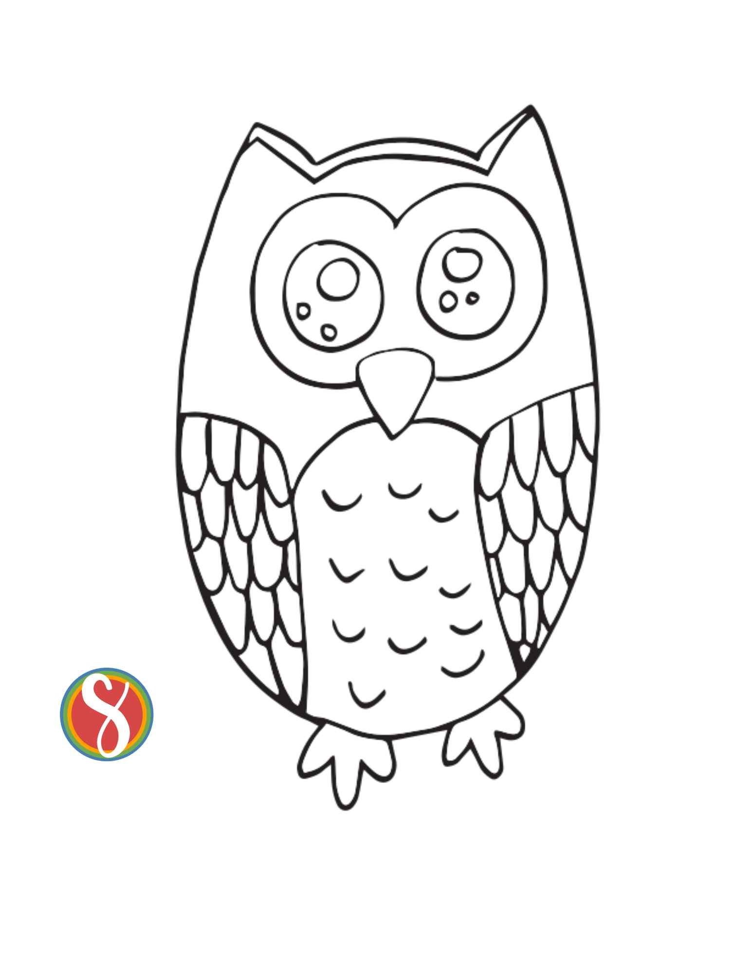Easy Owl Coloring Pages For Kids
