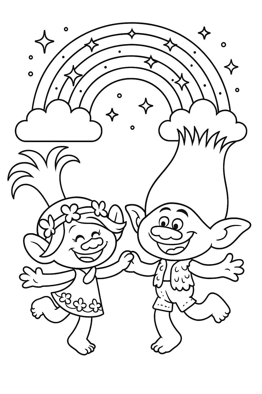 Trolls Hair Coloring Pages