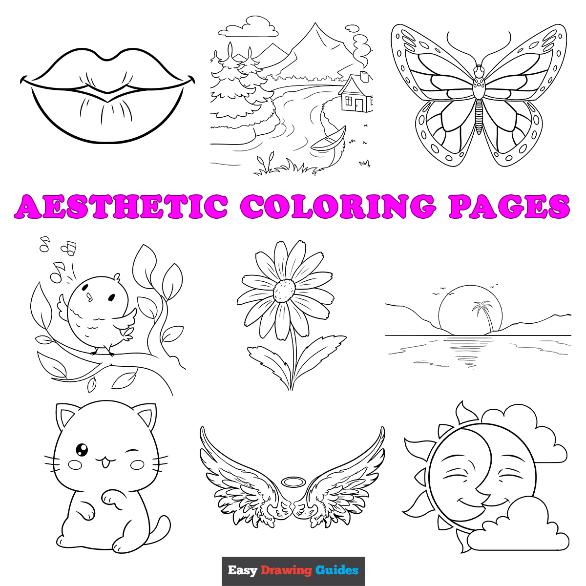 Free Printable Aesthetic Coloring Pages For Kids