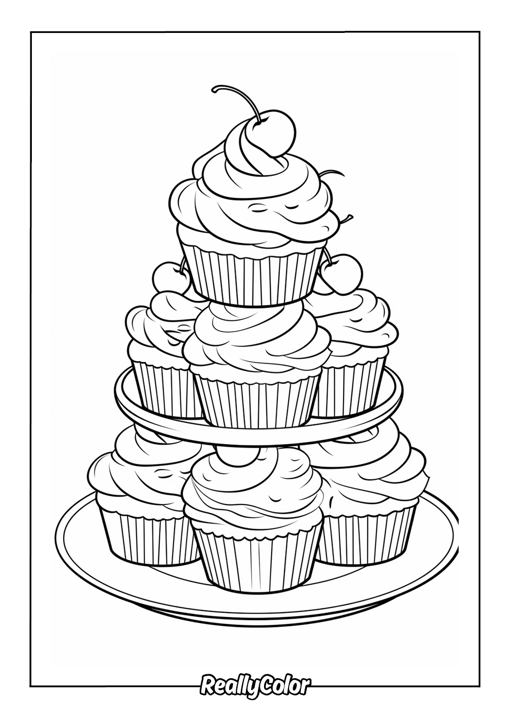 Free Printable Cupcake Coloring Pages