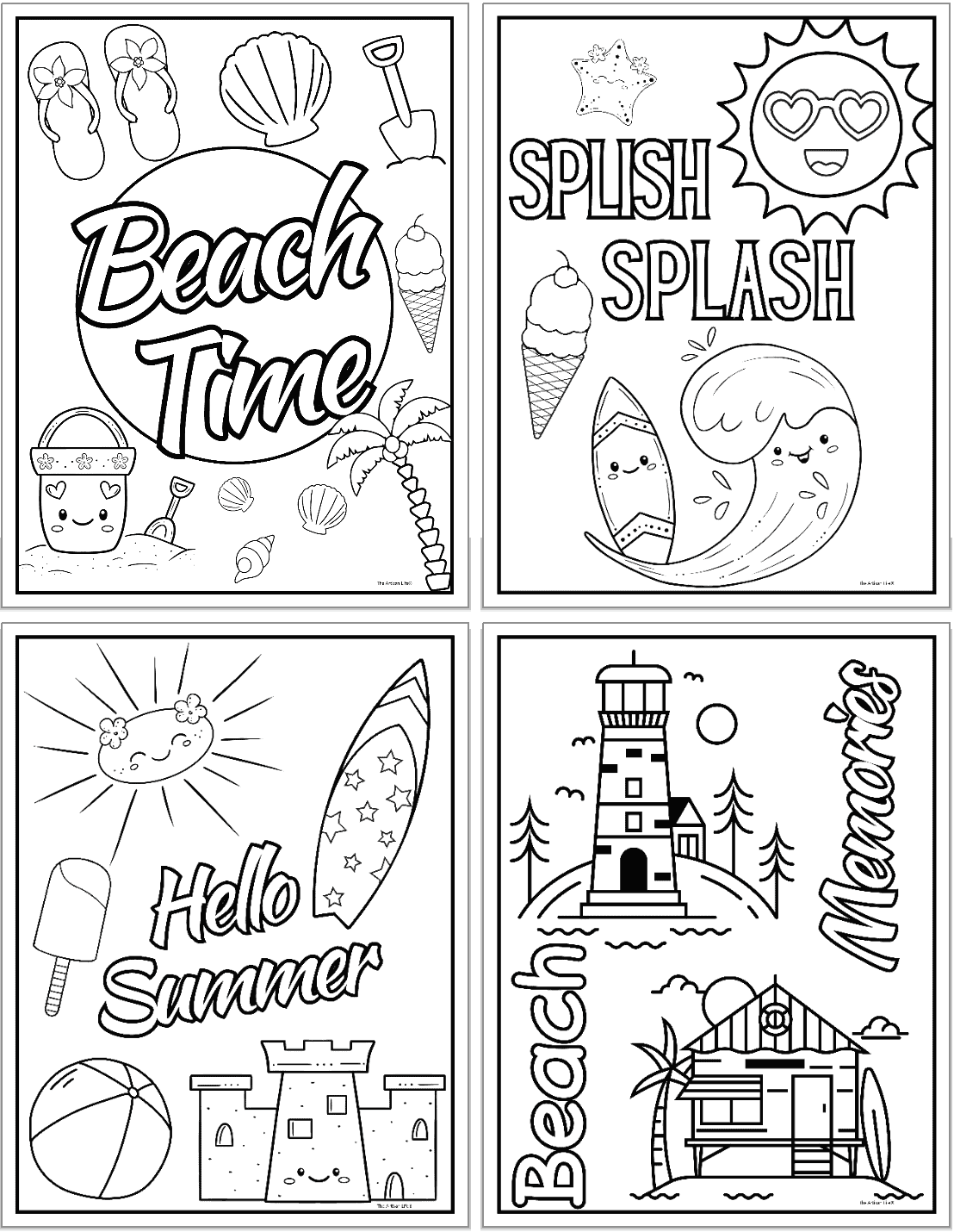 Free Printable Easy Summer Coloring Pages The Artisan Life