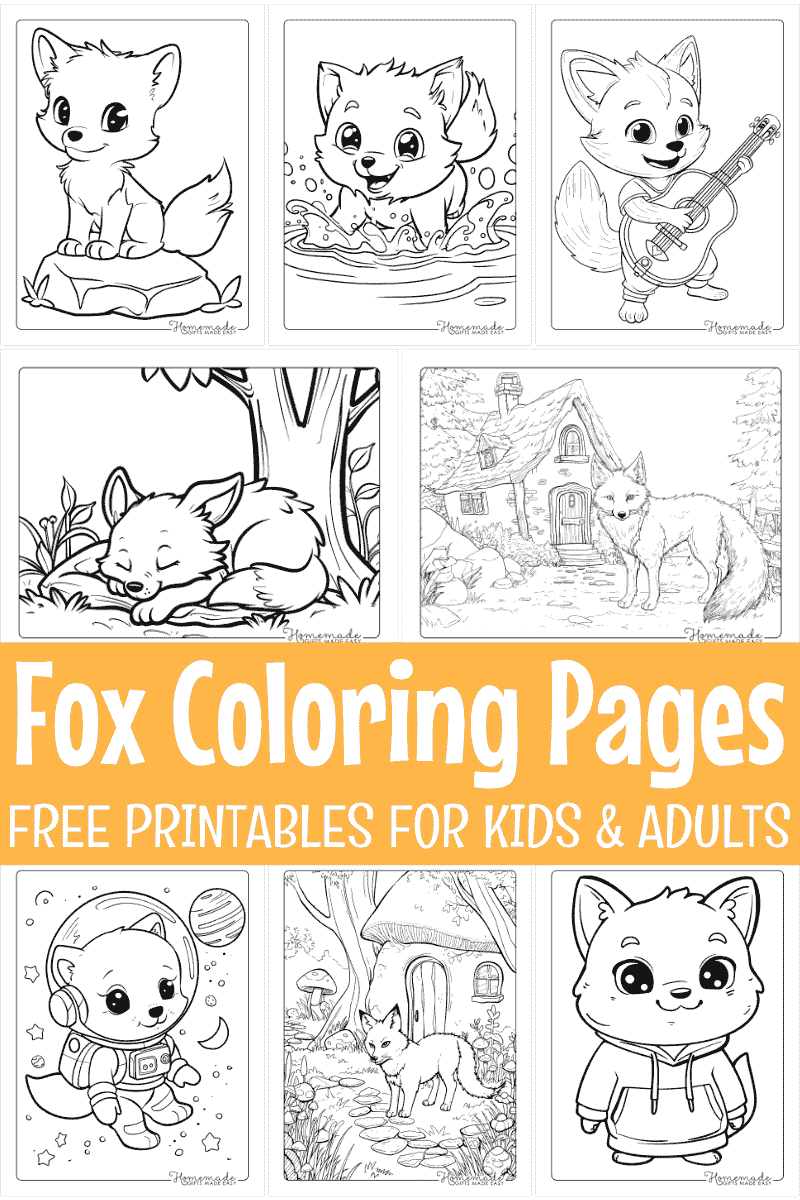 Free Printable Fox Coloring Pages For Kids Adults