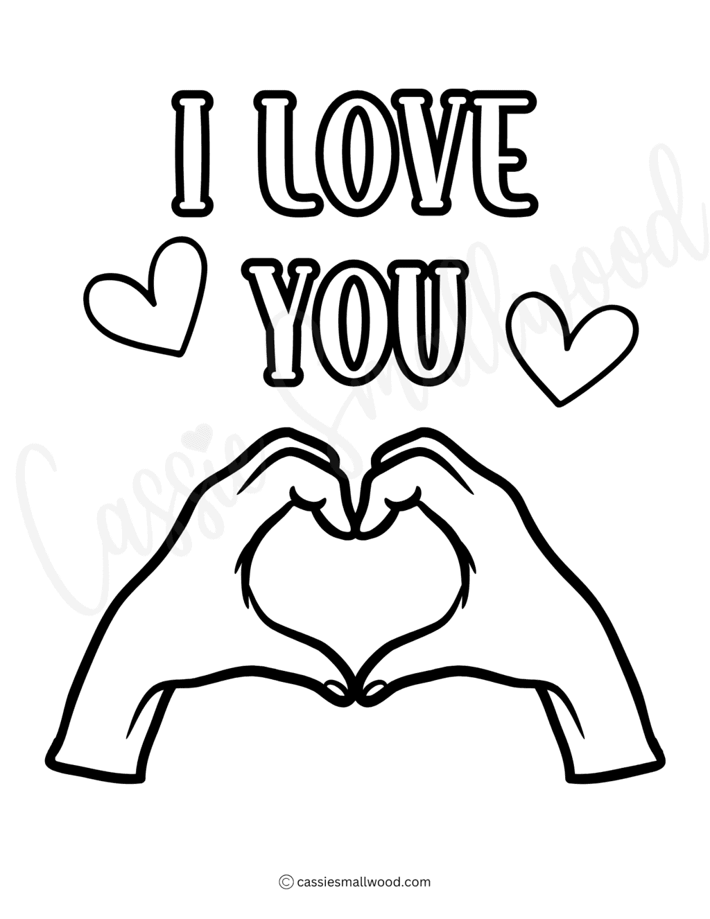 Free Printable I Love You Coloring Page Cassie Smallwood