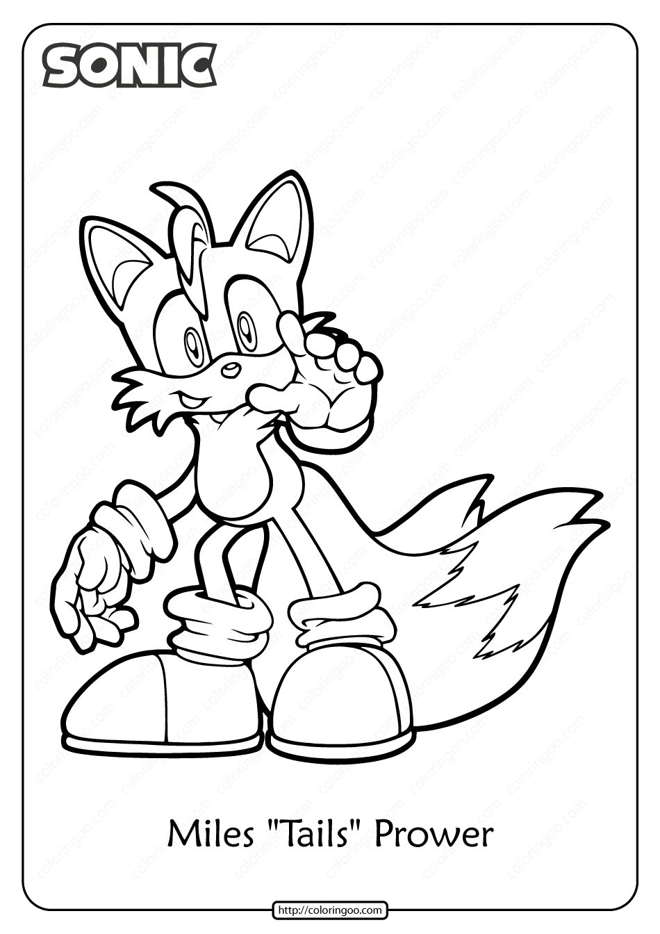 Free Printable Sonic The Hedgehog Coloring Page