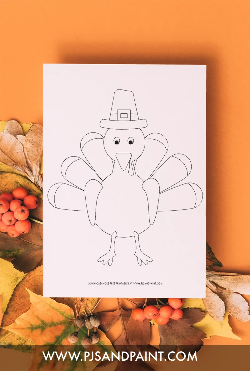 Free Printable Turkey Coloring Page Pjs And Paint