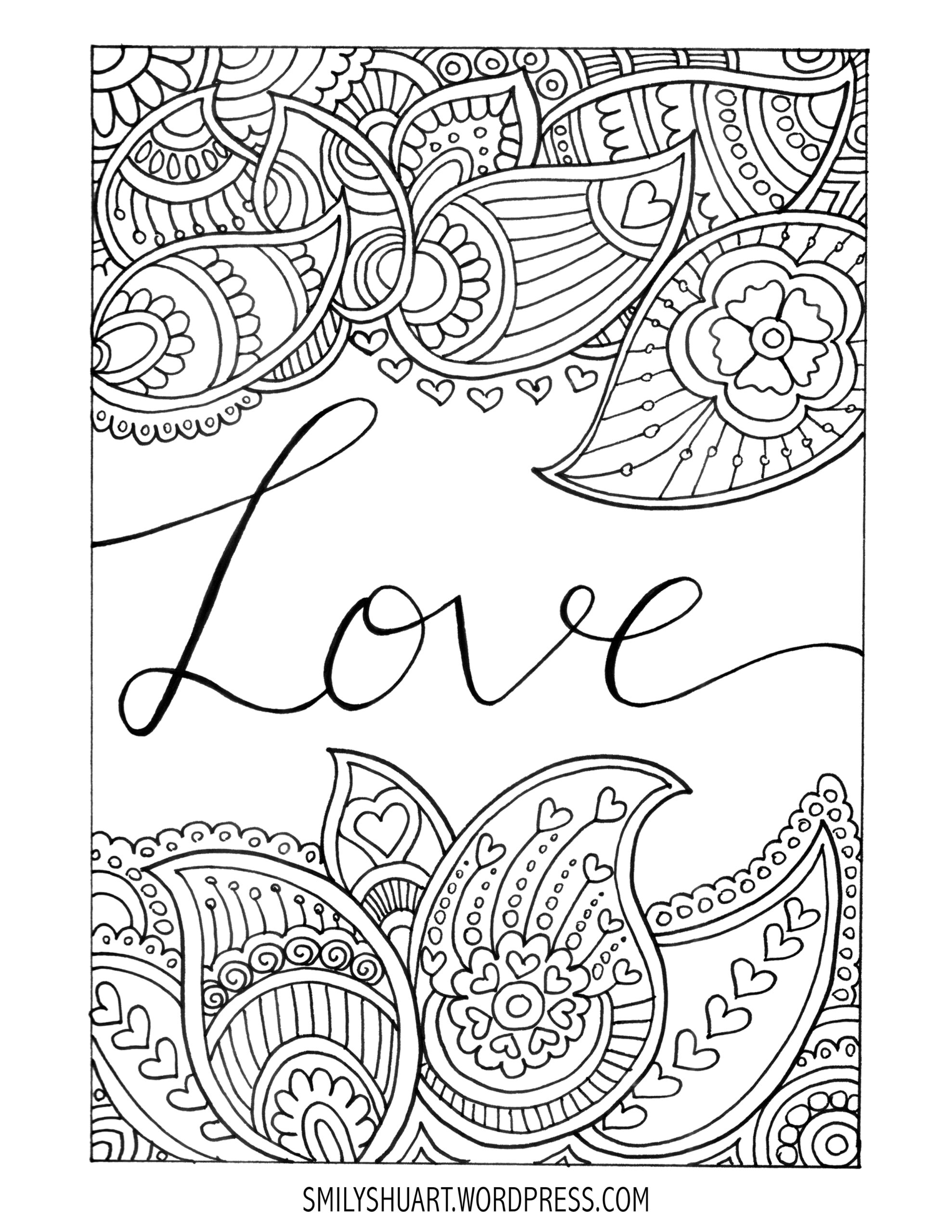 Free Printable Valentines Coloring Sheet SmilyshuArt