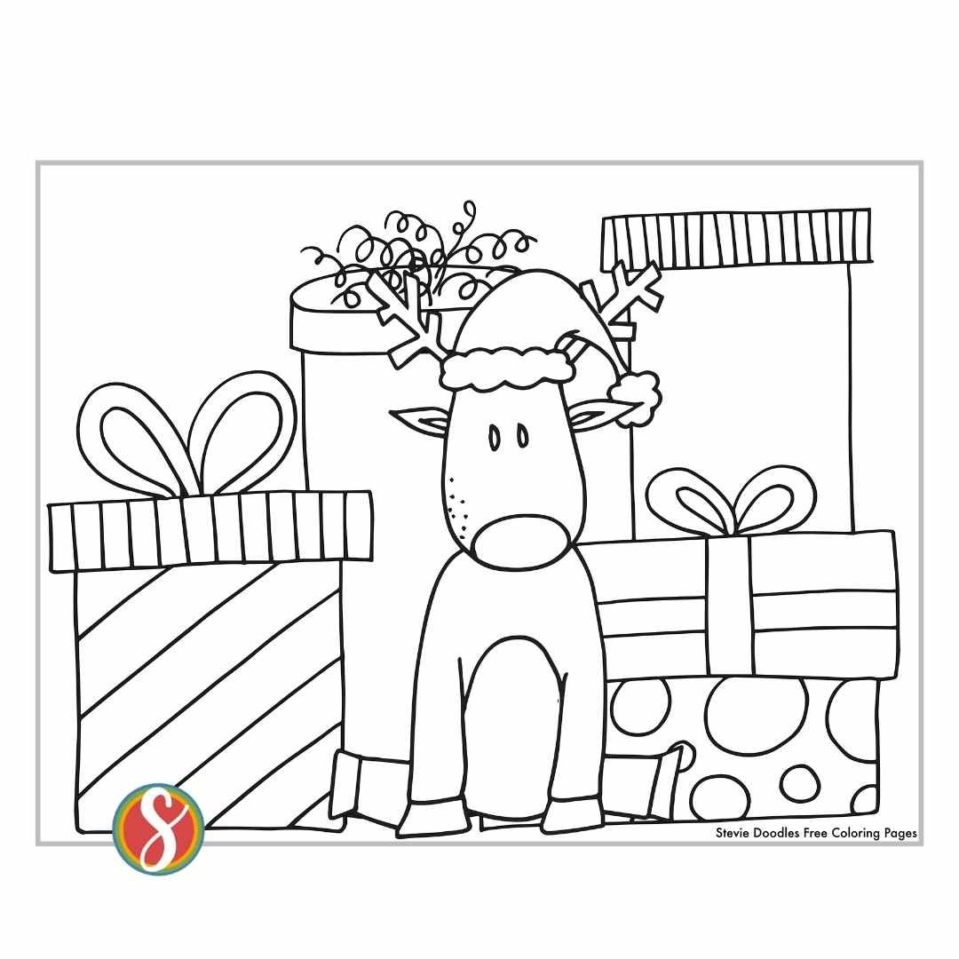 Free Reindeer Christmas Coloring Pages Stevie Doodles