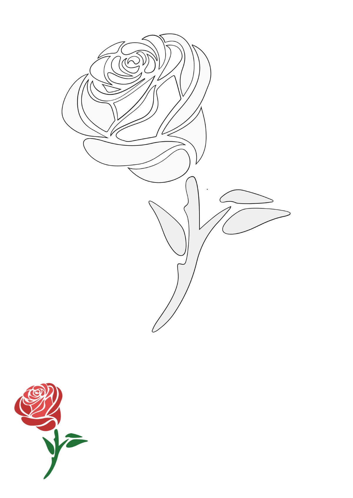 Small Rose Coloring Pages