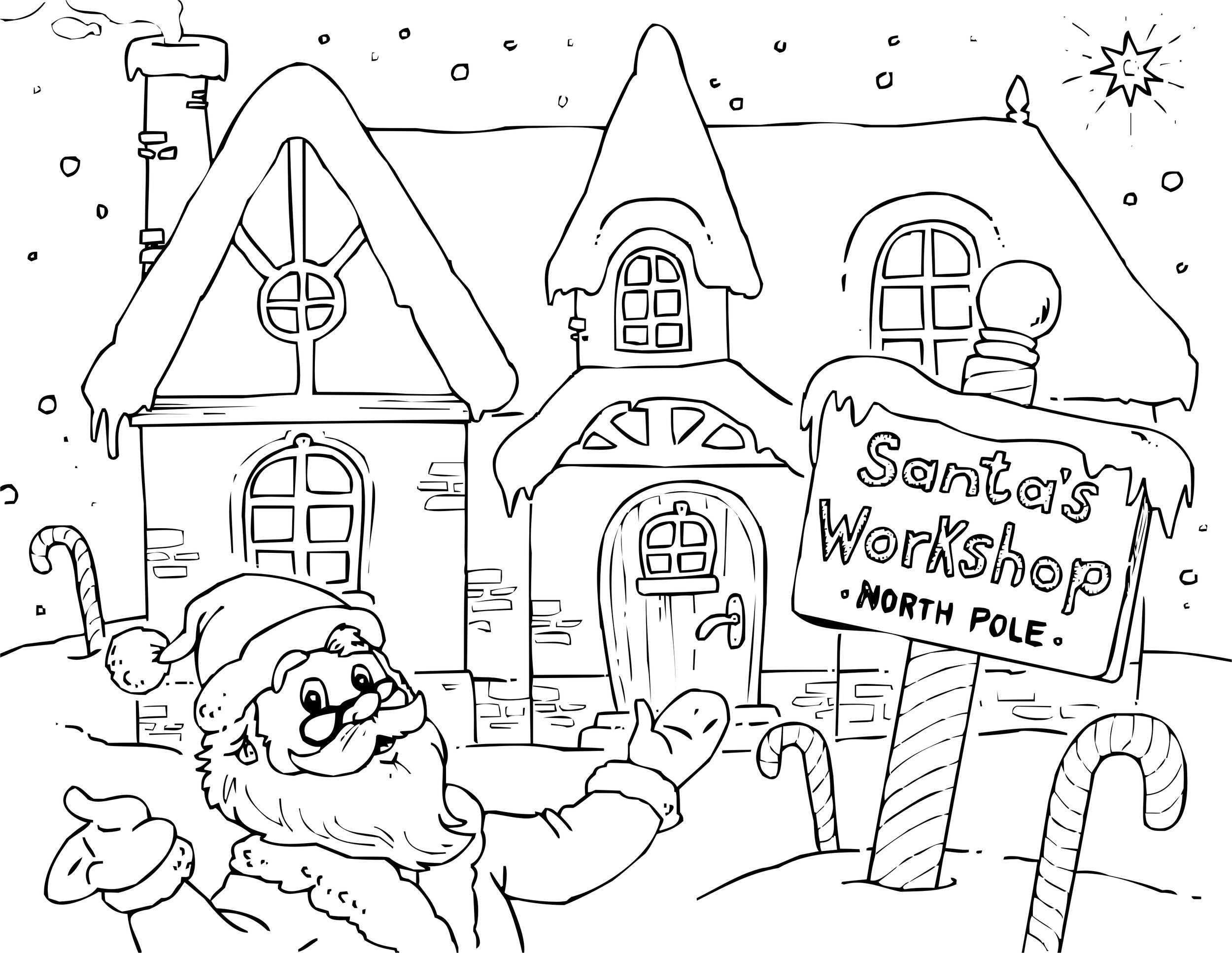 Easy Xmas Coloring Pages