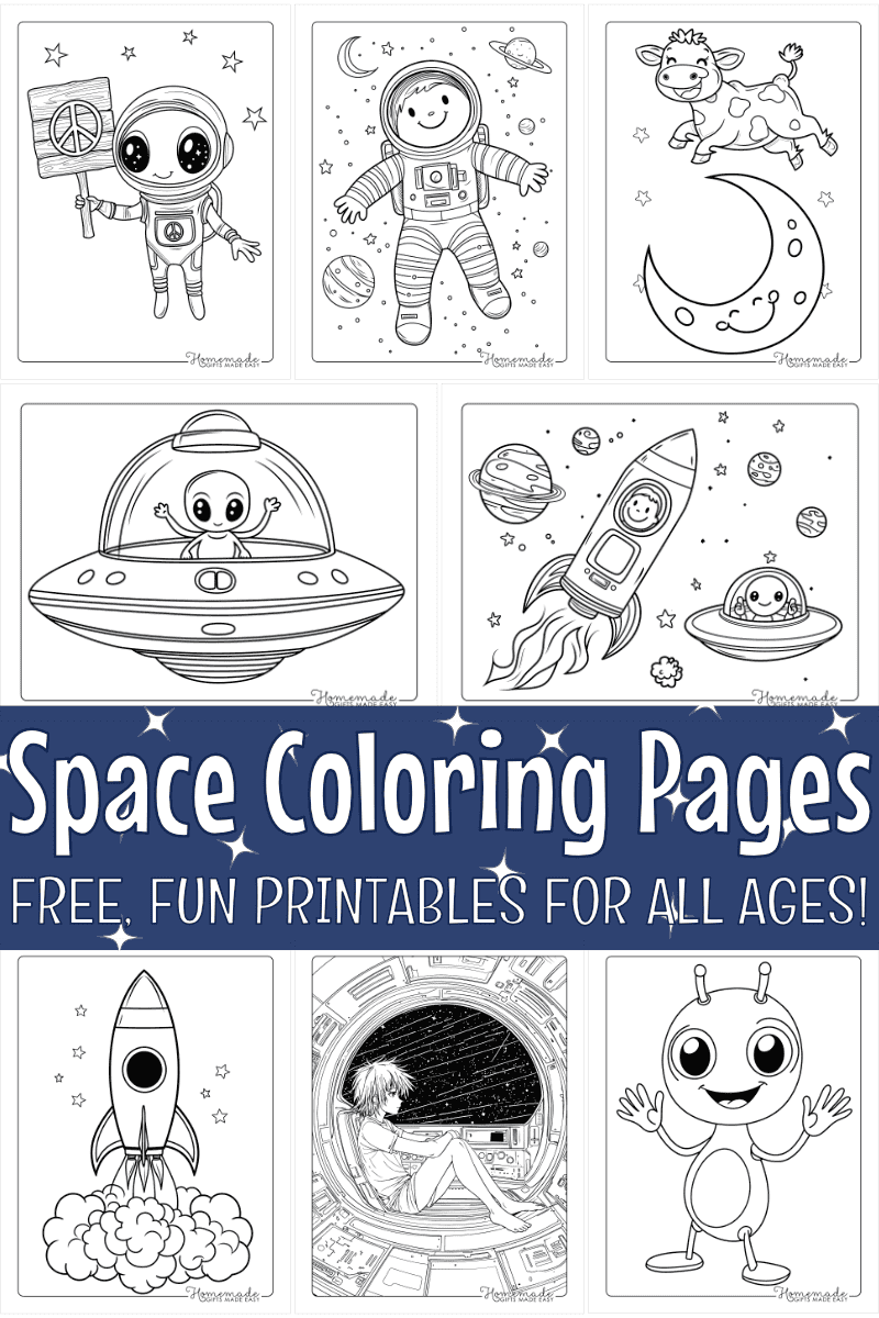 Outer Space Coloring Pages Easy