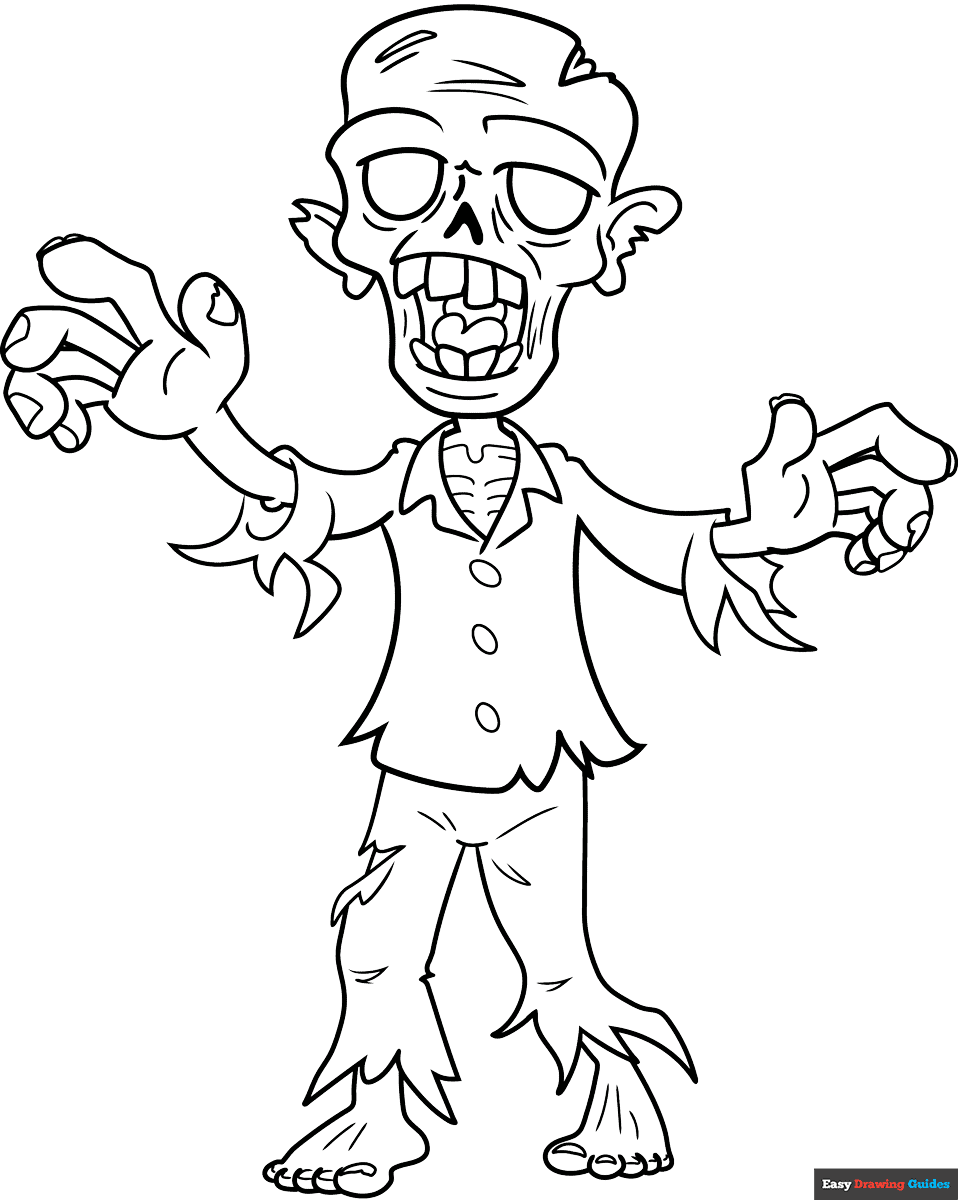 Free Zombies Coloring Pages For Kids 10 Printable Sheets