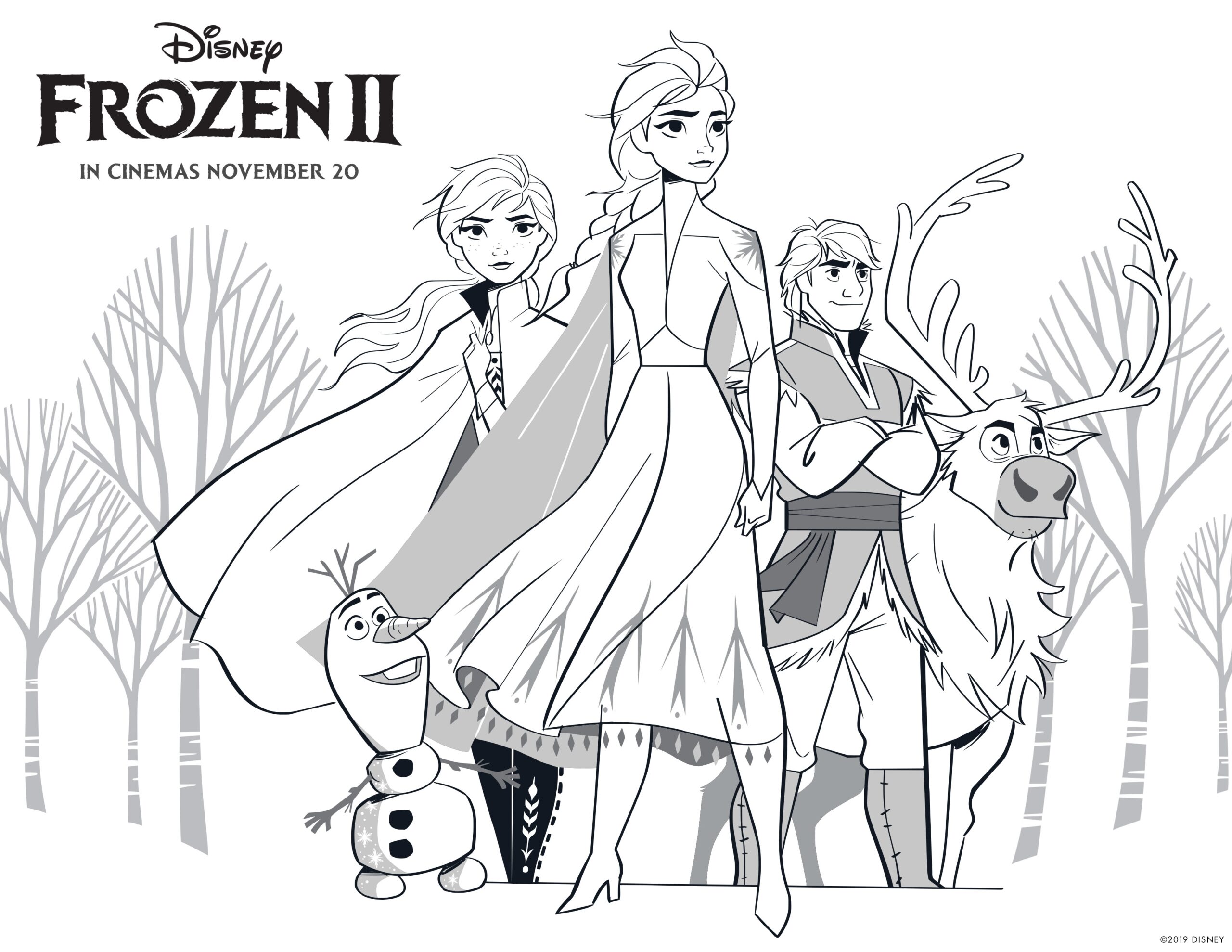 Frozen 2 Free Coloring Pages With Elsa Anna Olaf Kristoff Bruni And Nokk YouLoveIt