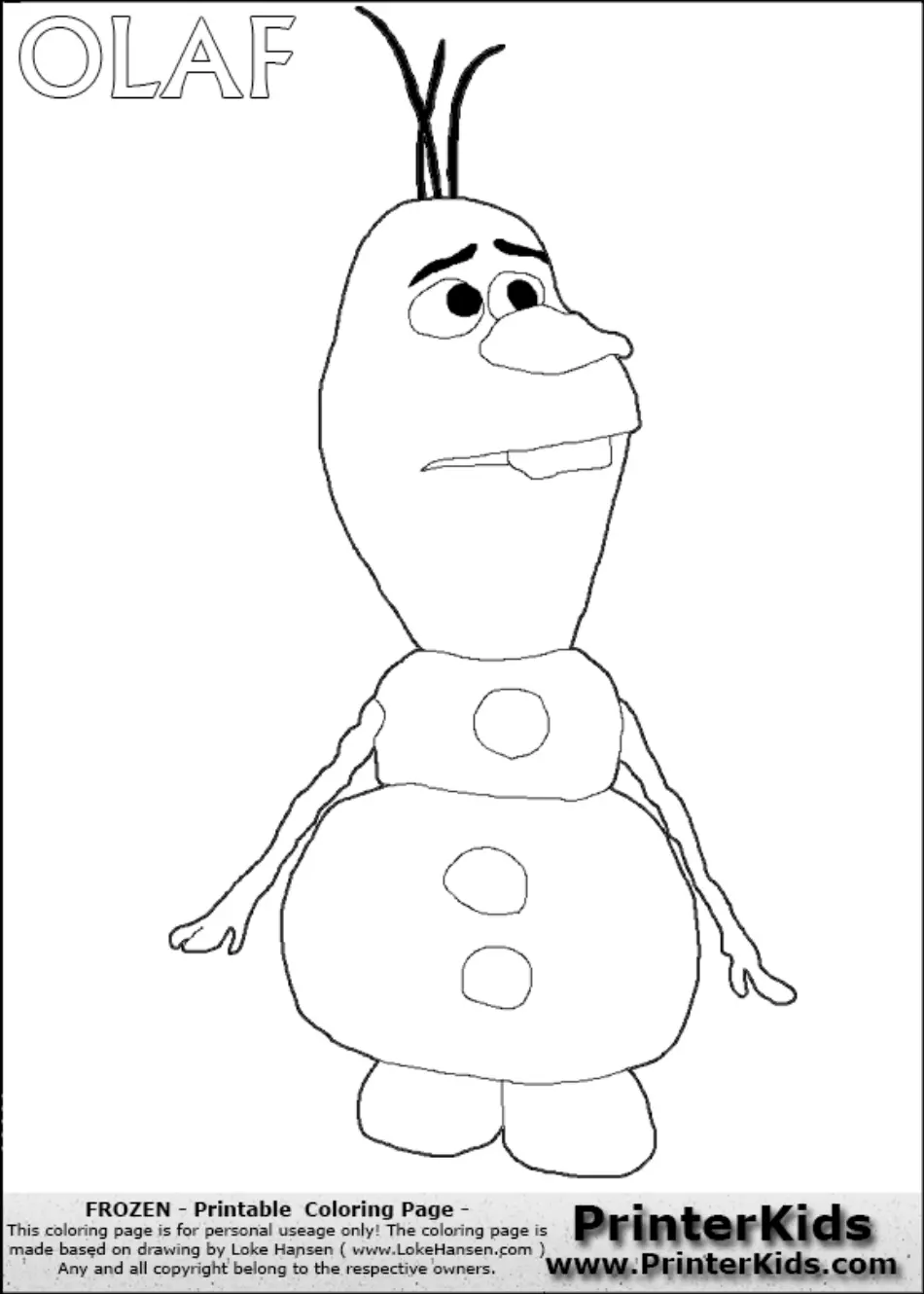 Frozen Coloring Page Olaf Download Printable PDF Templateroller Frozen Coloring Page Olaf Download Printable PDF Templateroller