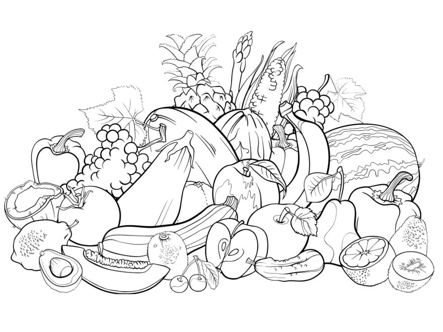 Fruit Salad Images Tagged fruits Coloring Pages