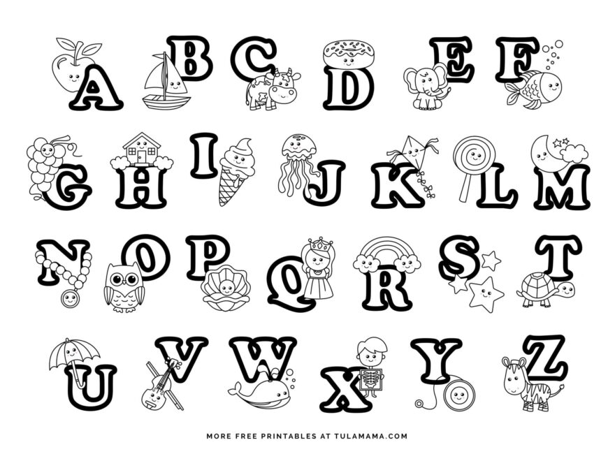 Fun And Easy To Print ABC Coloring Pages For Preschoolers Kindergartners Tulamama