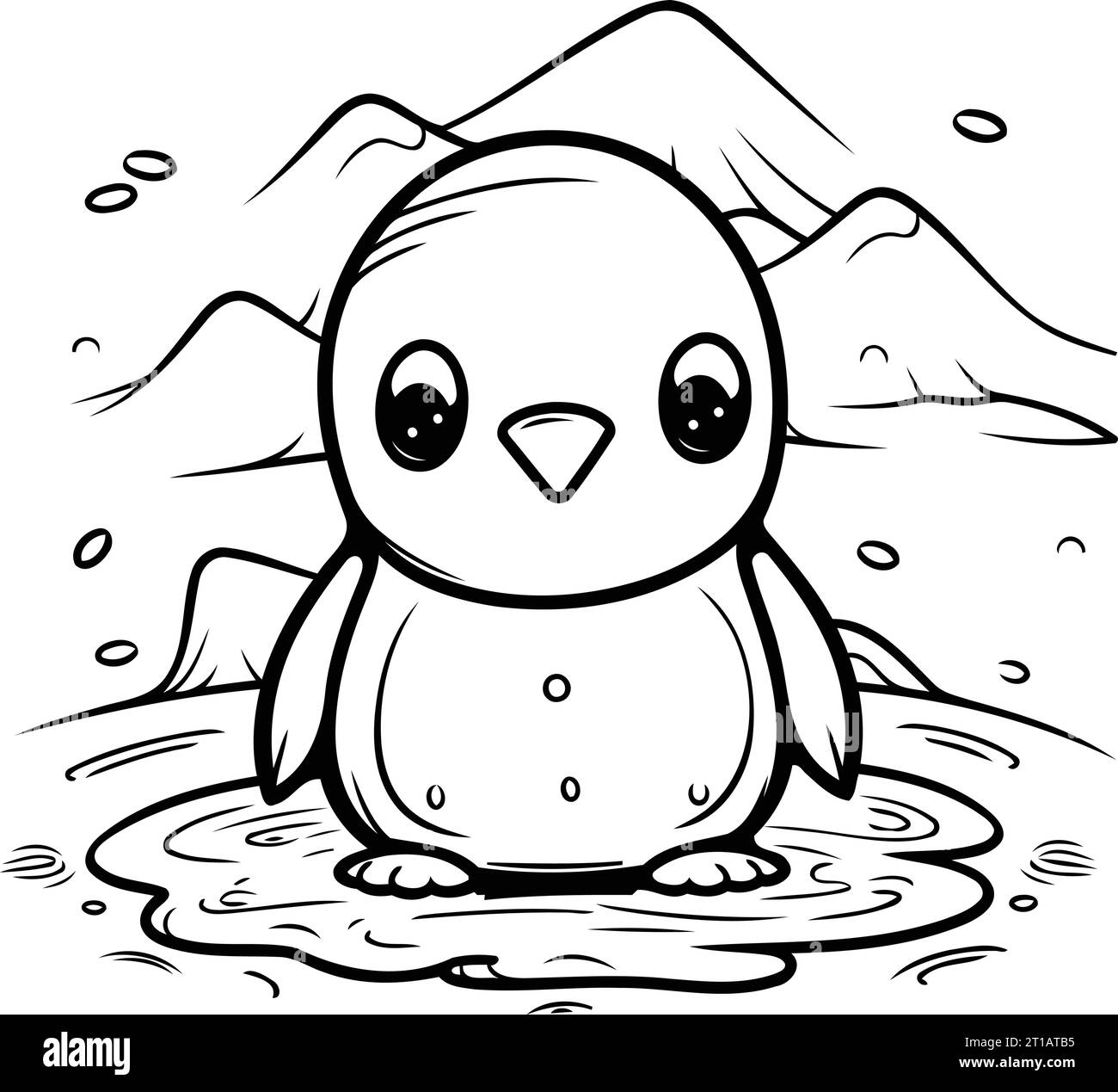 Funny Penguin Coloring Page Black And White Stock Photos Images Alamy
