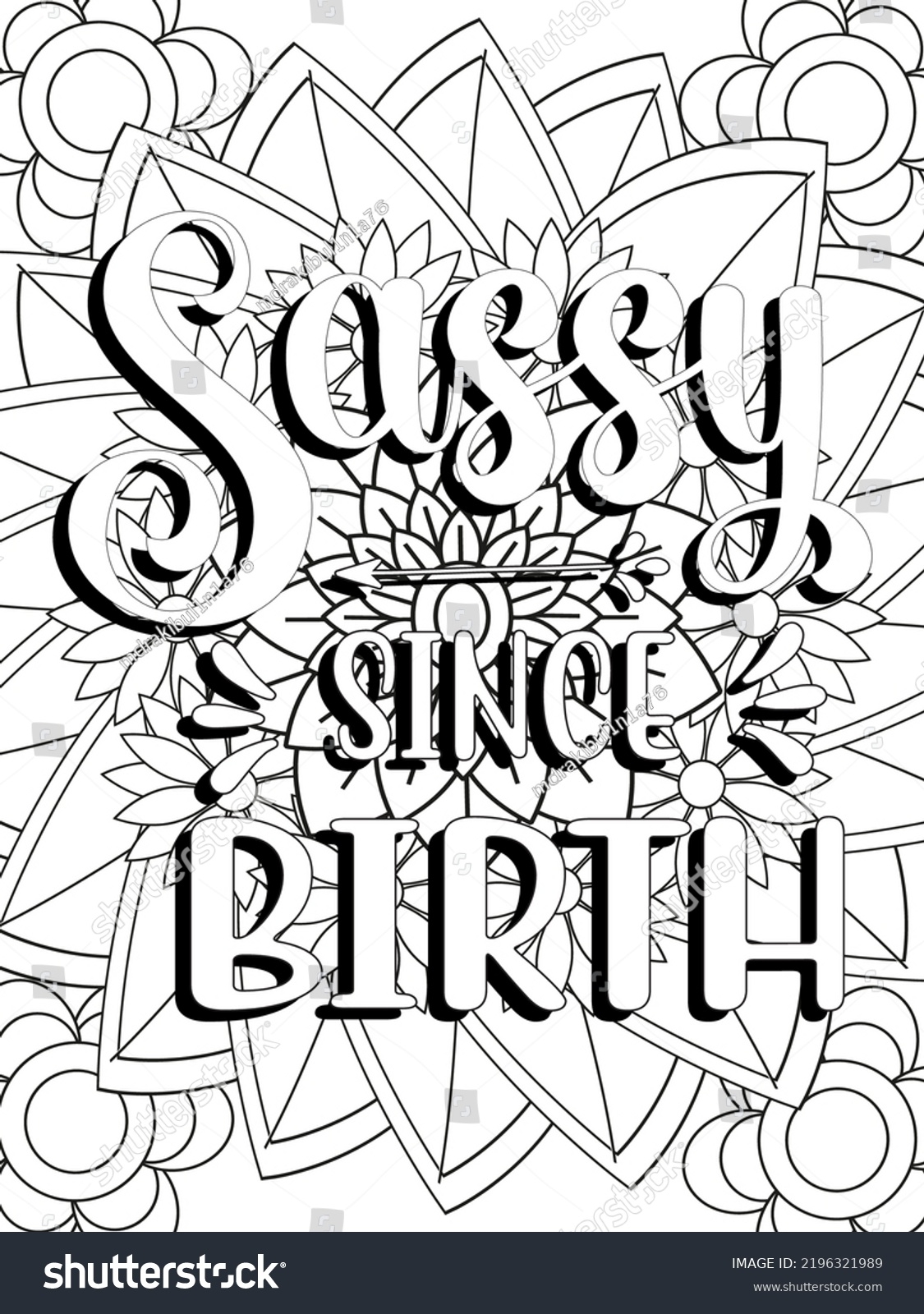 Funny quotes Coloring Pages Coloring Page Adults Stock Vector Royalty Free 2196321989 Shutterstock