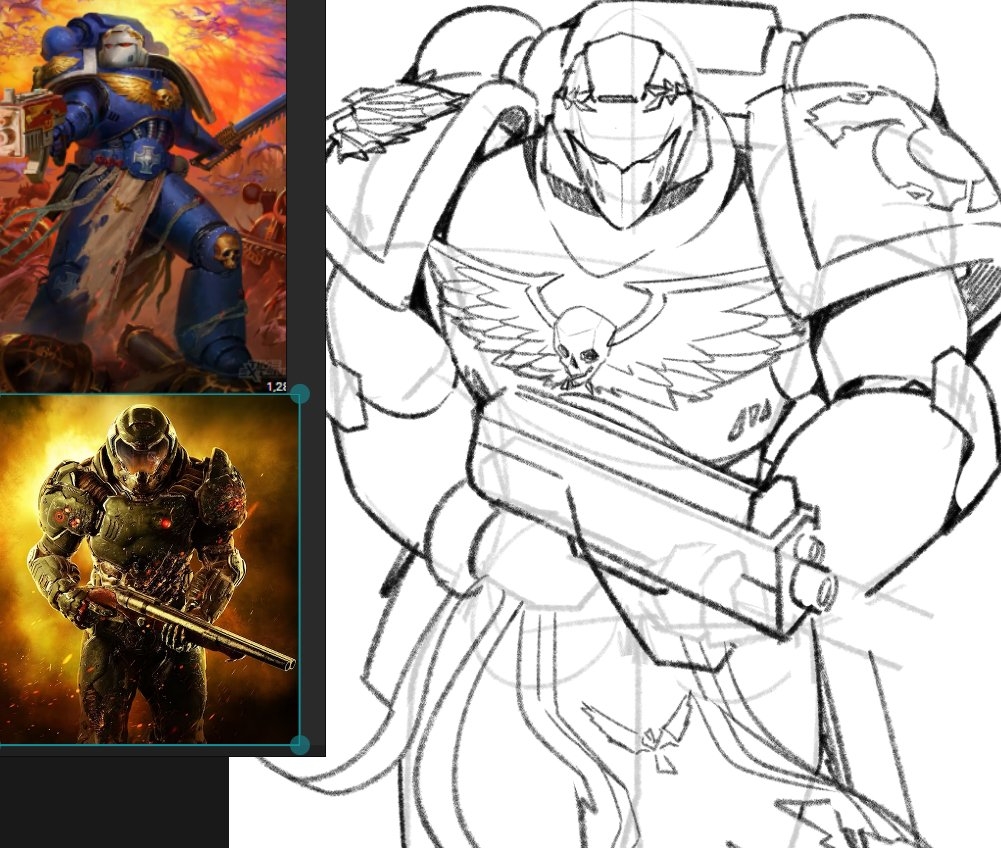 GaoEXKaiser I COMMISSION OPEN On X first 40k Fanart I Plan On Making Really Love The Space Marine sternguard Veterans They Remind Me Of The Doom Slayer s Use Of Wide List Of