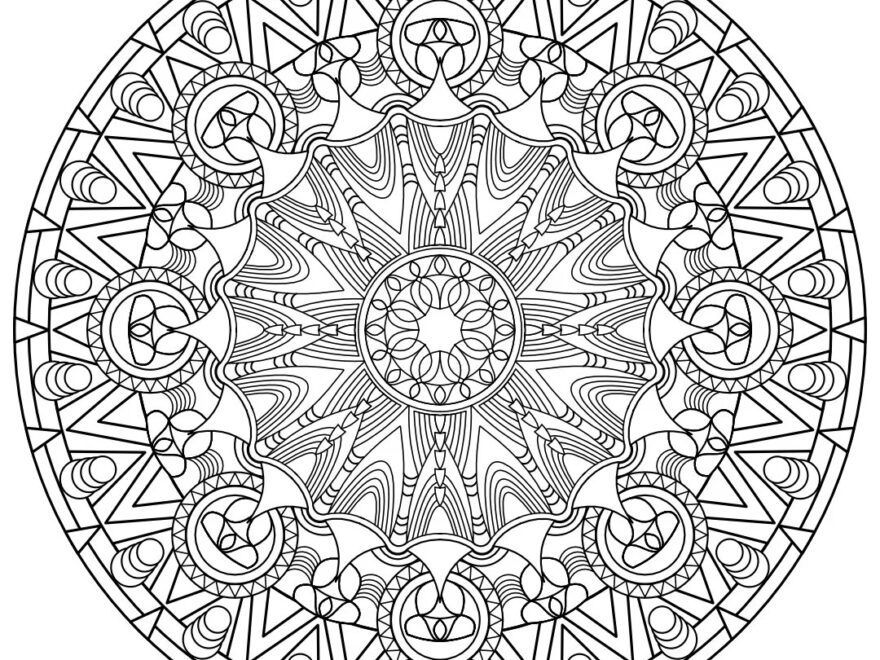 Geometric Mandala Ornate Coloring Pages Printable PDF Adult Coloring Madness Coloring Book No 10 Etsy