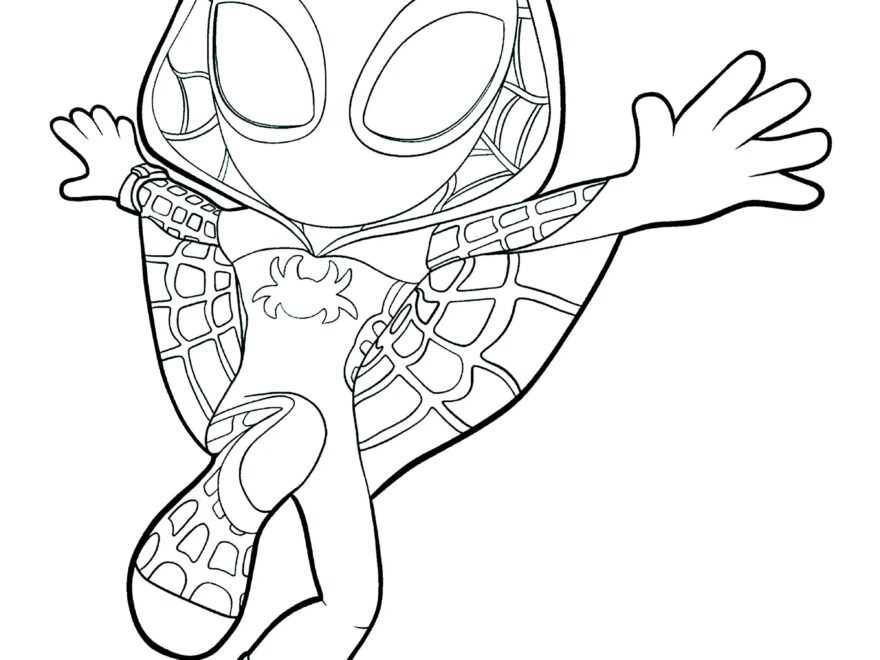 Ghost Spider Gwen In Action Spidey And His Amazing Friends Coloring Pages