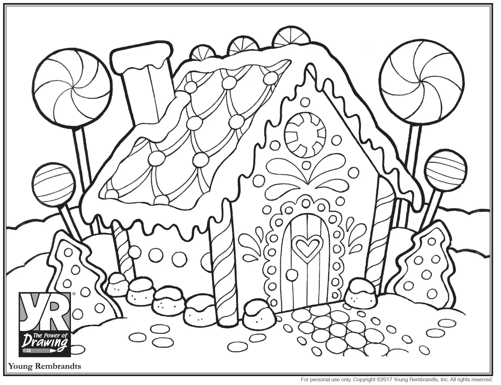Gingerbread House Coloring Page Young Rembrandts Shop
