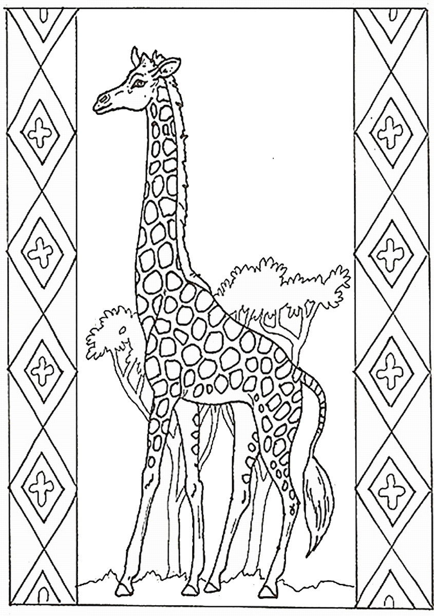 Mindful Giraffe Coloring Pages