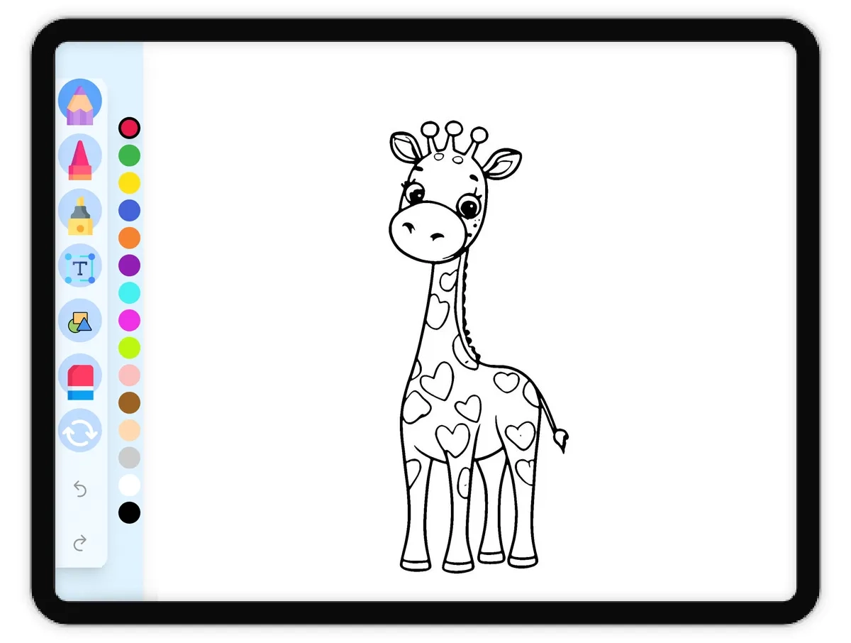 Giraffe s Lovely Spots Valentine s Day Coloring Page