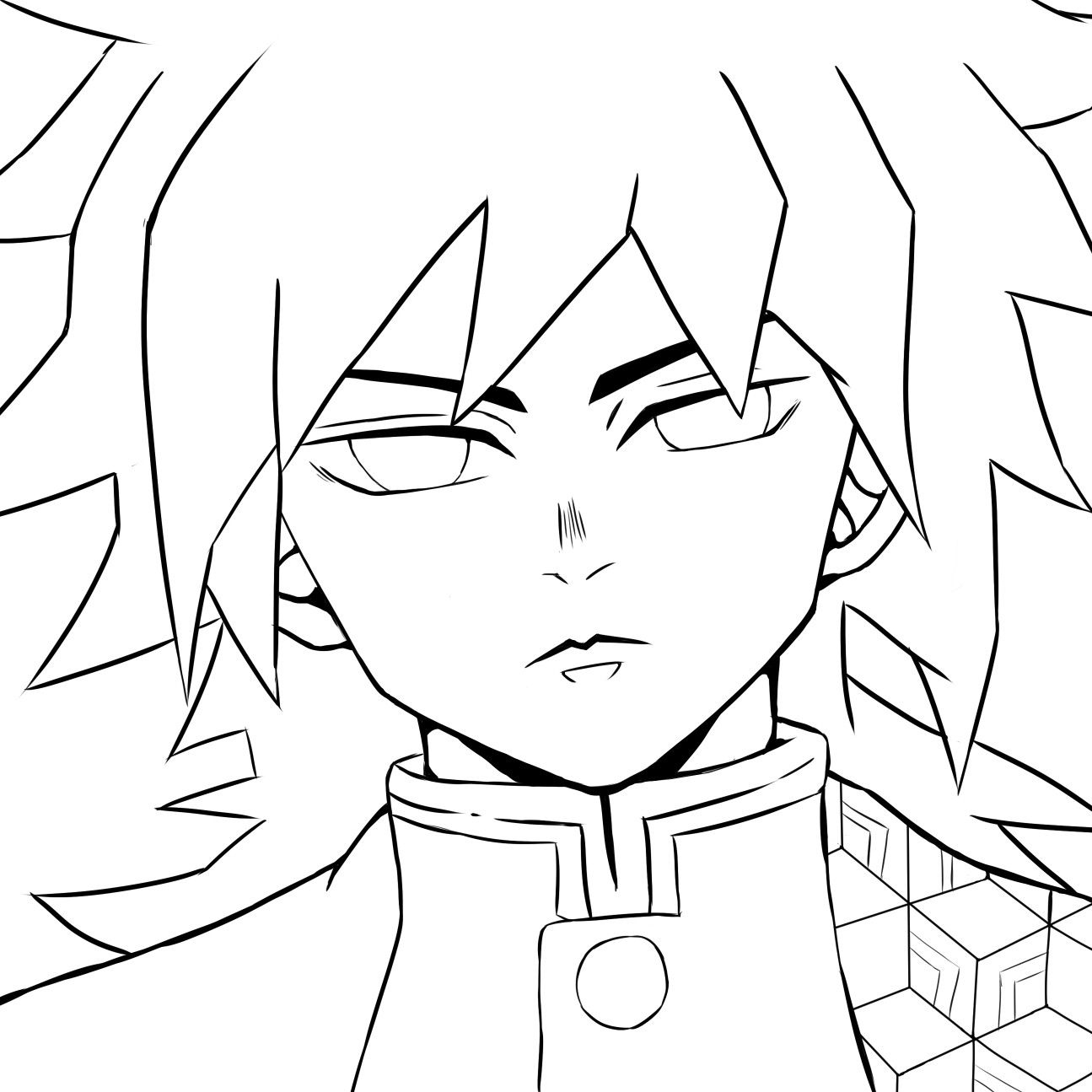 Giyu Tomioka Coloring Page Printable 