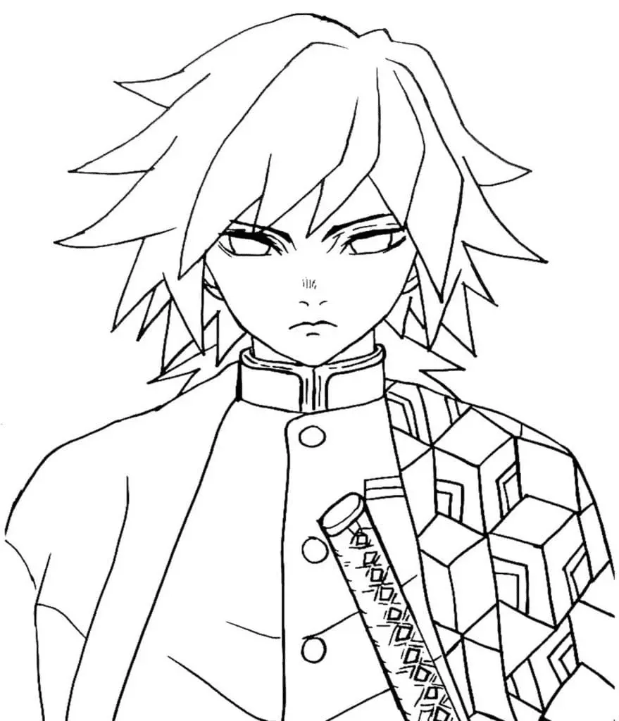 Giyu Tomioka Coloring Pages To Print Free Printable Coloring Pages