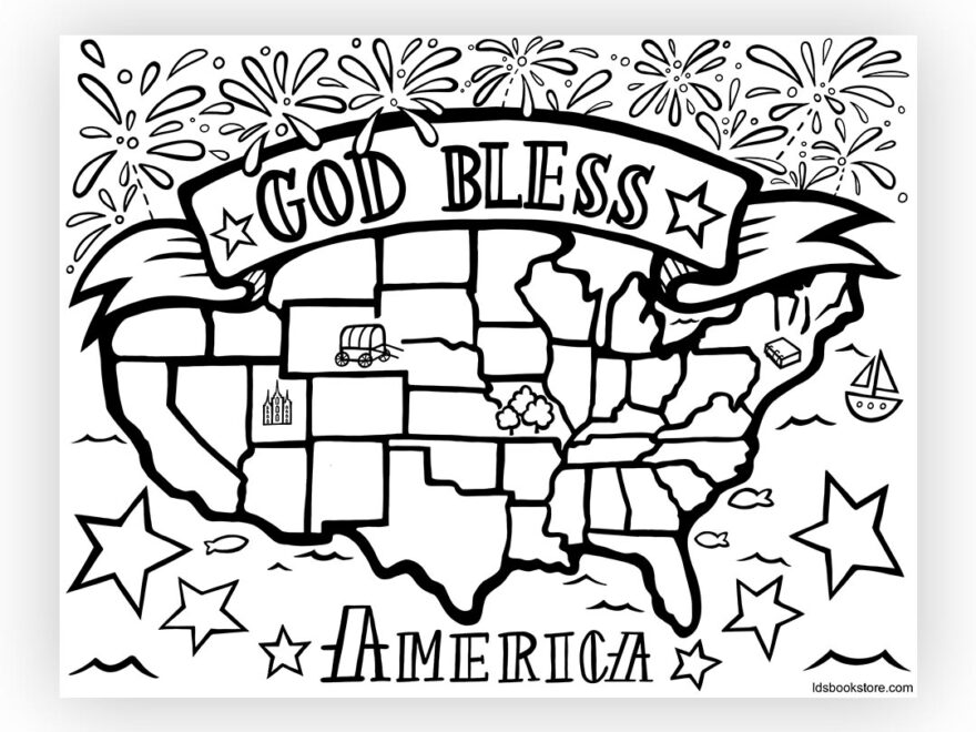 God Bless America Coloring Page