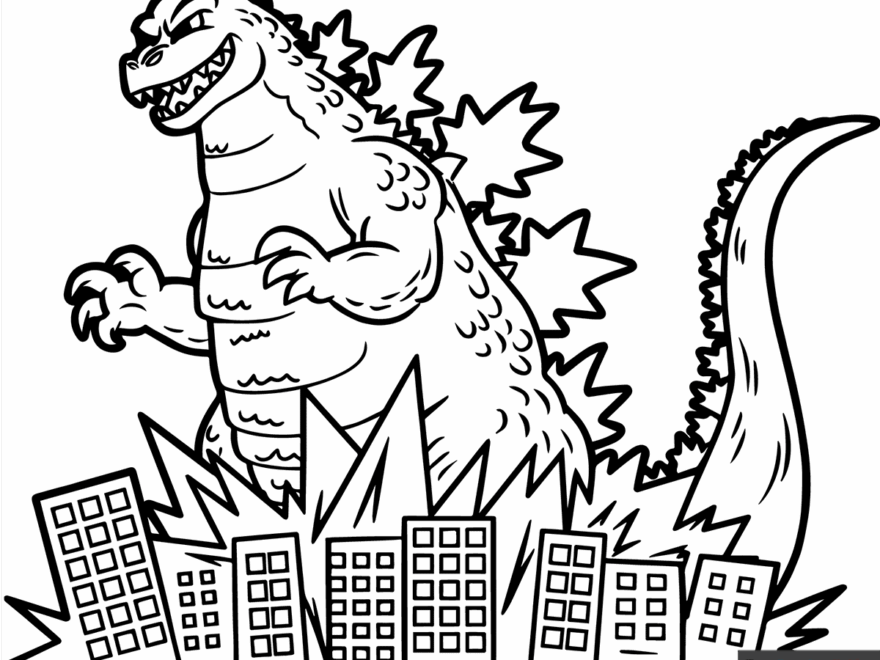 Godzilla Coloring Pages For Kids 13 Printable Sheets