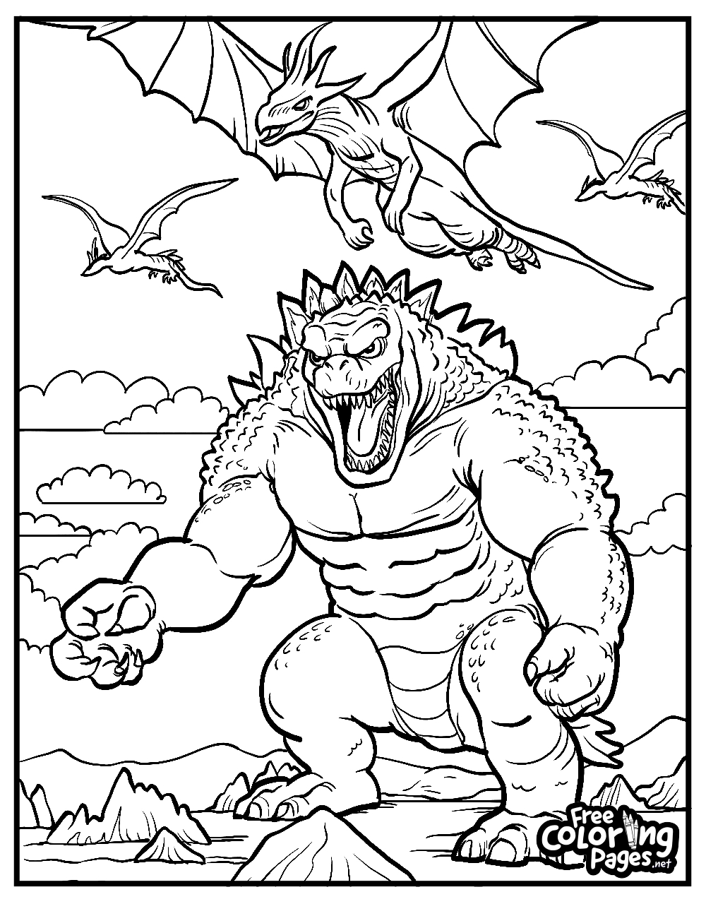 Godzilla Coloring Pages Free Coloring Pages Godzilla Coloring Pages Free Coloring Pages