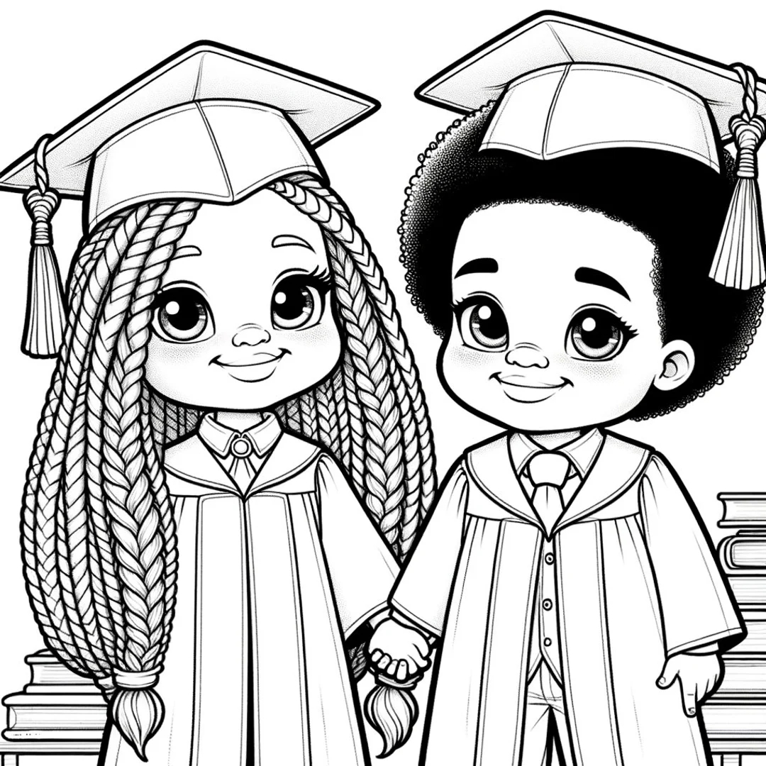 Graduation Coloring Sheet Etsy