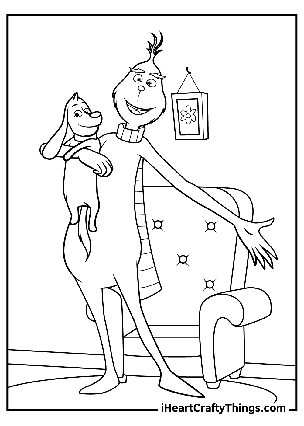 Grinch And Max Coloring Page Worksheet