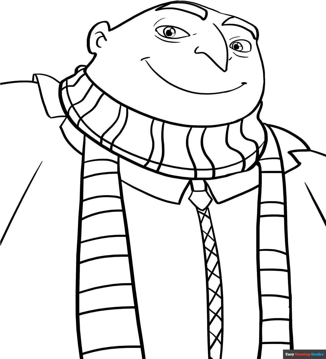 Gru From Despicable Me Coloring Page Easy Drawing Guides