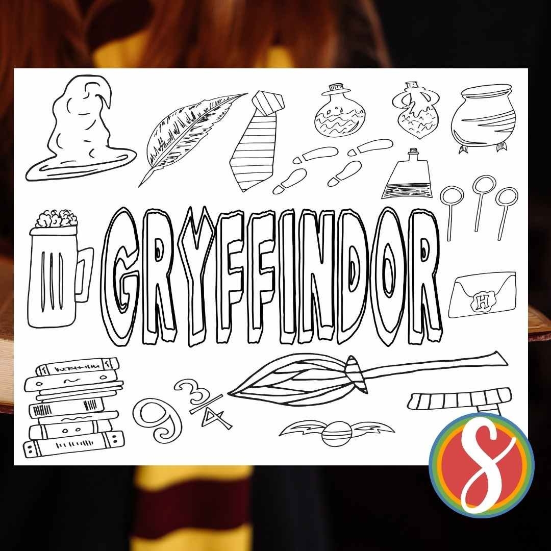 Gryffindor Free Coloring Pages Stevie Doodles